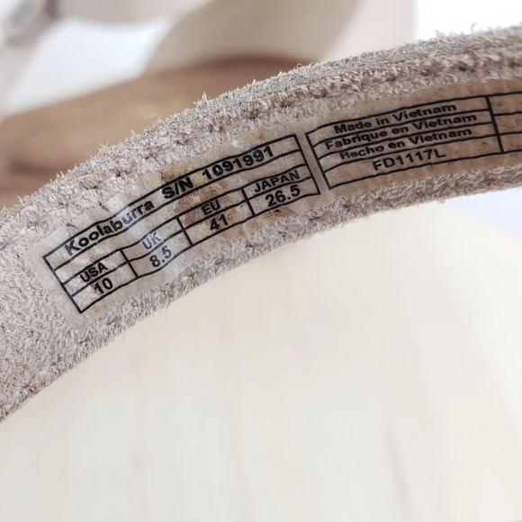 UGG Koolaburra Briona Wedge Sandals Size 10 Tan Gold Glitter Ankle Strap Casual - Picture 9 of 11